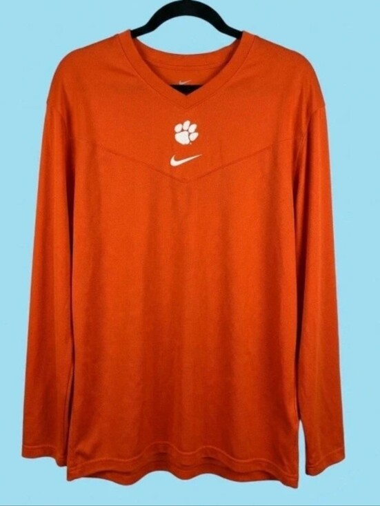 Nike Other - Nike Clemson Tigers Dri-FIT Long Sleeve Shirt Men's XL NWT On-Field Orange UPF 4